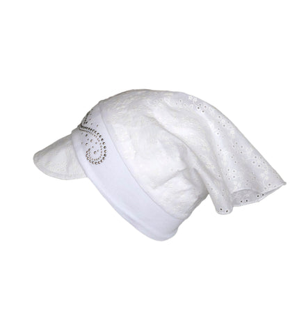 White Bandana Hat for Girls