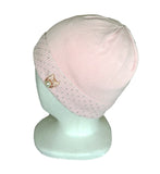 White Spring Winter Knitted Hat with Gold Crystals