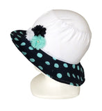 Summer Sun Hat White Dotted pattern for Girls