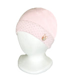 White Spring Winter Knitted Hat with Gold Crystals