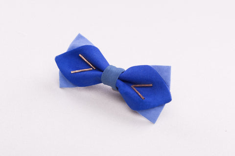 Diamond Tip Blue Bow tie