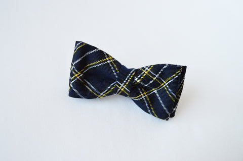 Navy Blue Striped Bow tie