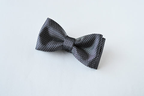Grey bow tie, men bow tie, designer bow tie, black bowtie, grey dot bow tie, necktie