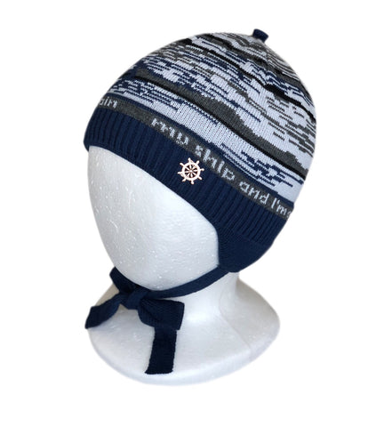 Knitted winter Hat for Boys with ties