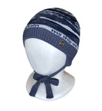 Knitted winter Hat for Boys with ties